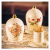 Vintage Gold Rose Ceramic Toothpick Holder Living Room Dining Table Decoration Toothpick Box view 3