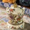 Enamel ceramic toothpick holder household European-style golden toothpick box cans toothpick box view 3