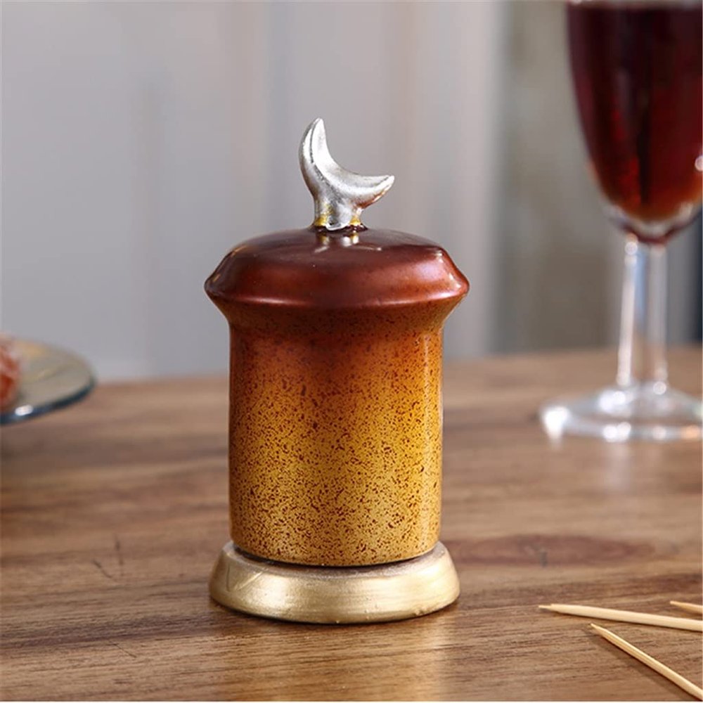 American toothpick box decoration toothpick jar living room table toothpick box household toothpick bucket (Color : C)