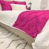 ABP COLLECTION Bed Runner Set - 100% Pure Cotton 800 Thread Count - Luxury 1 Pinch Pleated Bed Runner and 4 Pillow Cover - 5 Piece Pinch Pleated Bed Runner Set Twin, Hot Pink view 3