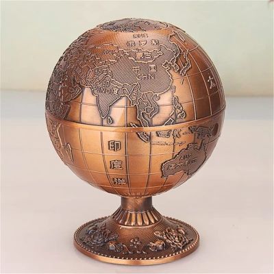 Retro Alloy Globe Toothpick Holder Container Household Table Toothpick Storage Box Toothpick Dispenser (Color : B)