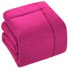 1 Piece Box Stitched Striped Pattern Comforter Ultra Soft 100% Egyptian Cotton Quilt Cover, 1000 Thread Count - (Full/Queen Size, Hot Pink) - 550 GSM Filling view 4