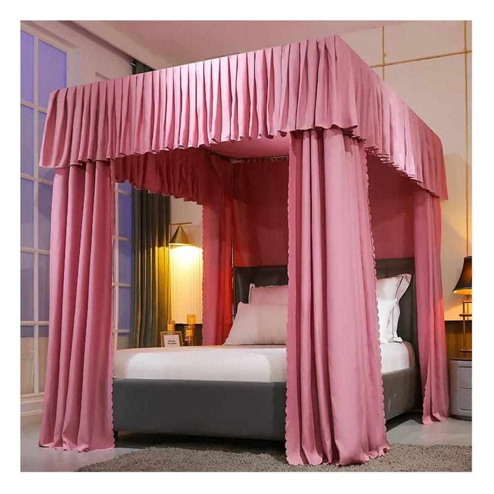 Bed Canopy Simple Three Door Bed Canopy, Shading and Dust-Proof Wind Proof Bed Curtain, with Stainless Steel Bracket (Color : A3, Size : 150X200X200CM)