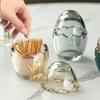 Transparent glass egg box ceramic cotton swab toothpick holder storage box living room storage box (Color : C) view 2