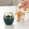 Transparent glass egg box ceramic cotton swab toothpick holder storage box living room storage box (Color : C) view 3