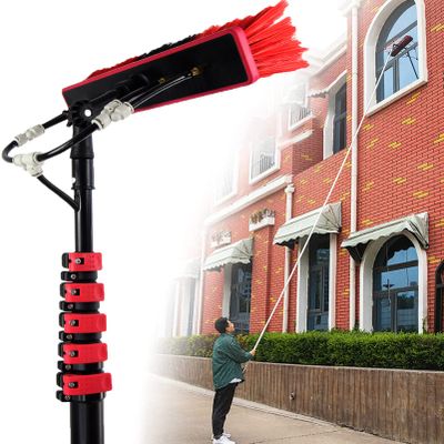 SHENUZ Window Cleaning Pole, Window Cleaner Kit, Water/Hose Fed Pole, Window Cleaning Brush Equipment, Cleaning Photovoltaic and Solar Panels,24FT/7.2M