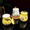 Kitchen toothpick holder ceramic rack bathroom cotton swab portable storage (Color : B) view 3