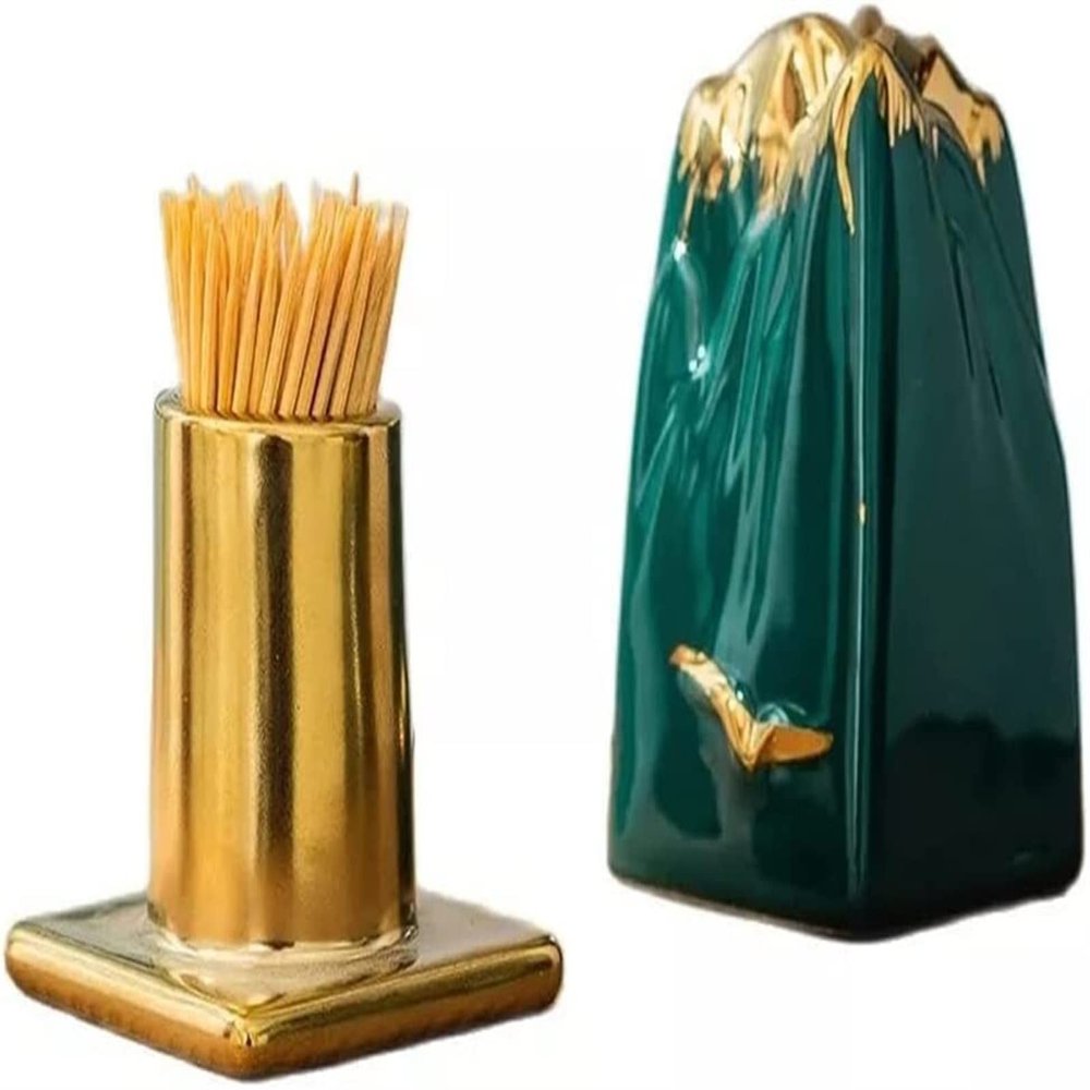 Chinese toothpick holder cotton swab box living room ceramic table decoration tableware accessories
