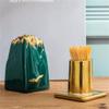 Chinese toothpick holder cotton swab box living room ceramic table decoration tableware accessories view 4