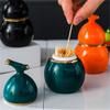 Toothpick barrel barrel Nordic hotel restaurant household cotton swab box Chinese gourd storage tank (Color : B) view 4