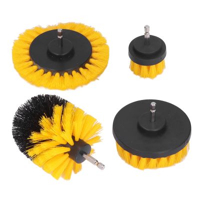 4Pcs Drill Brush Washing Brush Attachment 1/4in Hex Shank PP Washing Tool for Bathtub Sink
