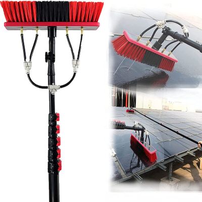 SHENUZ Water Fed Pole Kit Window Cleaning Brush with Extended Handle and Water Hose Cleaning and Washing Tool,12FT/3.6M