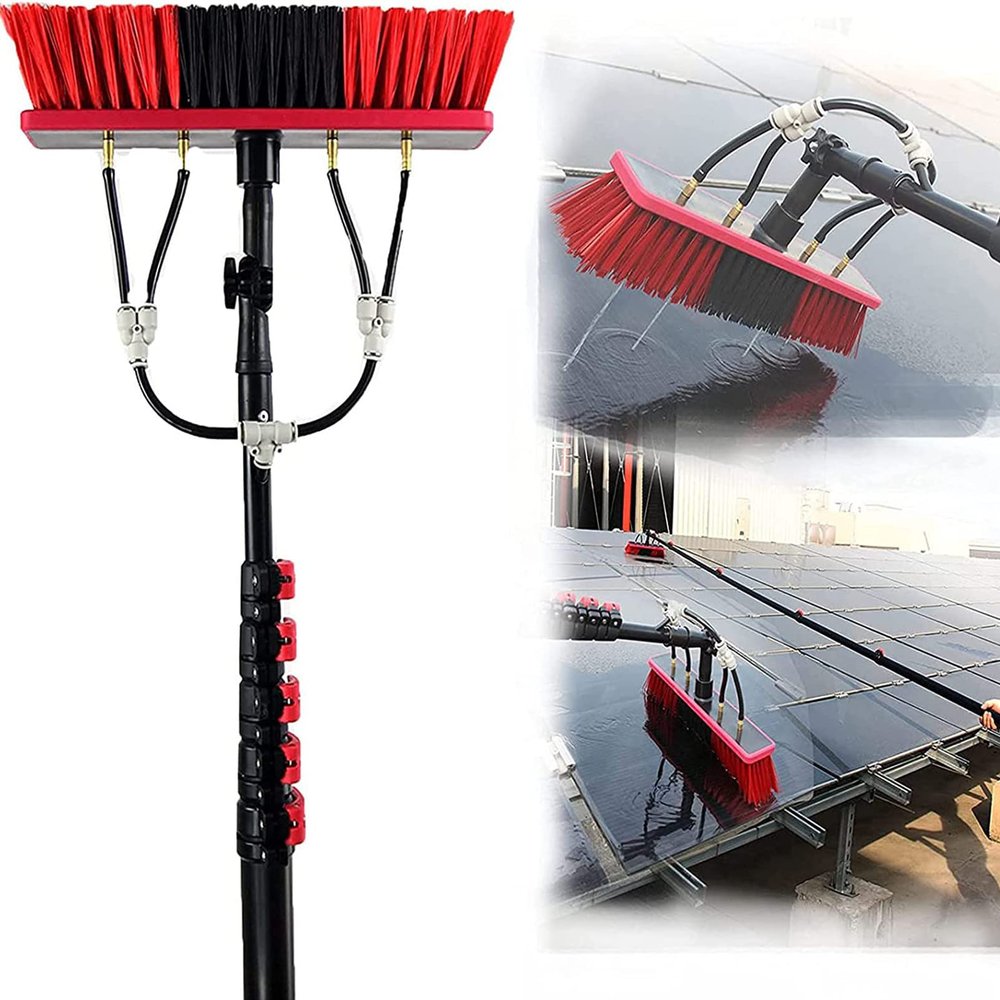 SHENUZ Water Fed Pole Kit Window Cleaning Brush with Extended Handle and Water Hose Cleaning and Washing Tool,12FT/3.6M