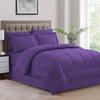 1 Piece Box Stitched Striped Pattern Comforter Super Soft 100% Egyptian Cotton Quilt Cover, 1000 Thread Count - (King/California King Size, Purple) 550 GSM Filling view 1