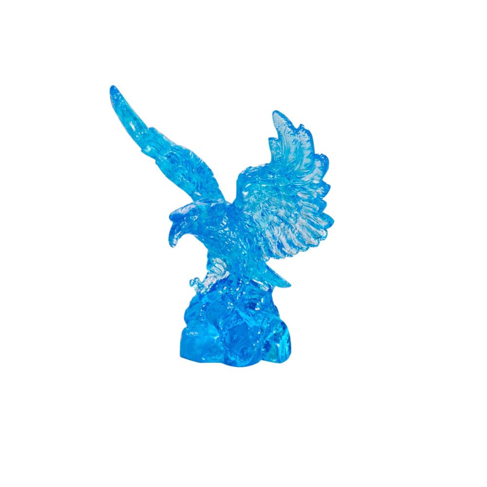 3D Handmade Blue Eagle Figurine Miniature Table Ornaments Glass Animal Crafts Home Decoration Accessories Gifts,Without Base
