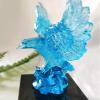 3D Handmade Blue Eagle Figurine Miniature Table Ornaments Glass Animal Crafts Home Decoration Accessories Gifts,Without Base view 3