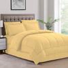 1 Piece Box Stitched Striped Pattern Comforter Super Soft 100% Egyptian Cotton Quilt Cover, 1000 Thread Count - (King/California King Size, Gold) 550 GSM Filling view 1