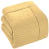 1 Piece Box Stitched Striped Pattern Comforter Super Soft 100% Egyptian Cotton Quilt Cover, 1000 Thread Count - (King/California King Size, Gold) 550 GSM Filling view 4