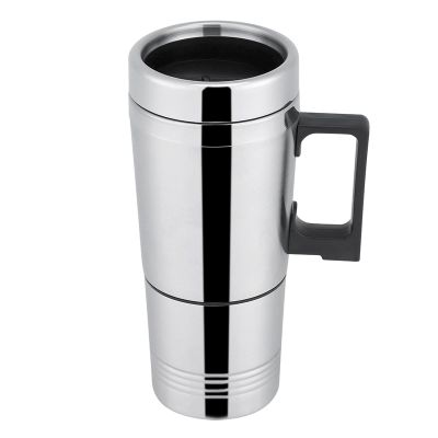 12V/24V Car Heating Cup Car Heated Mug, 300ml Stainless Steel Travel Electric Coffee Cup Insulated Heated Mug