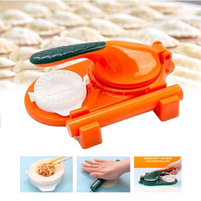 3 In 1 Dough Pressing Dumpling Maker Set, Manual DIY Dumpling Mold Skin Press Wrapper Maker Moulds Machine, Kitchen Dough Presser For Empanada Perogies Wonton Tortilla Samosa Making Maker (A)