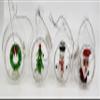 Ganz Mini Glass Globe Christmas Ornaments Set of 4 Snowman Santa Claus Wreath Christmas Tree Ornaments view 1