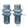 Benjara Rae Set of 2 Glass Vases, Tall Round Cylinders, Blue and Clear view 4