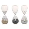 Benjara Doug Set of 3 Decorative 60 Minute Hourglass Accent Dcor, Black, White and Tan view 1