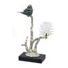 Benjara BM285005 15 in. Sue Accent Decor Figurine Bird on a Branch Flower - Black & Silver view 1