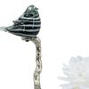 Benjara BM285005 15 in. Sue Accent Decor Figurine Bird on a Branch Flower - Black & Silver view 3