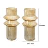 Benjara Rae Set of 2 Glass Vases, Tall Round Cylinders, Yellow and Clear view 4