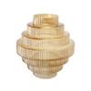 Benjara Rae 10 Inch Glass Vase, Geometric Round, Yellow and Clear view 1