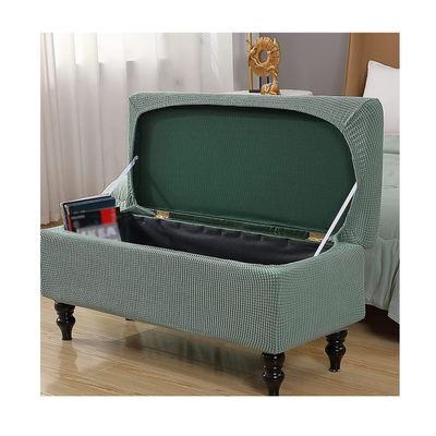 XGANGM Stretch Ottoman Cover Rectangle with Lid S/M/L Storage Ottoman Bench Slipcovers Footstool Cover Rectangle Pouffe Covers Rectangle Removable Washable,Pea Green,1medium