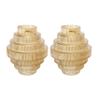 Benjara Rae Set of 2 Glass Vases, Geometric Round view 1