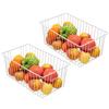 16inch Freezer Wire Storage Organizer Baskets, Household Refrigerator Bins with Built-in Handles view 4