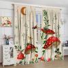 Mushroom Bedroom Curtains,Dream Forest Plants Moon Stars Animals Snails Bedroom Living Room Kitchen Rod Pocket Curtains 63x63in view 4