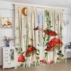 Mushroom Bedroom Curtains,Dream Forest Plants Moon Stars Animals Snails Bedroom Living Room Kitchen Rod Pocket Curtains 63x72in view 4