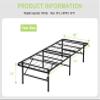 14 Inch High Twin Bed Frames Foldable Easy Assembly Twin Metal Bed Frame with Steel Slat Support & Storage Space for Bedroom Camping Tent Noise Free Twin Bed Frame No Box Spring Needed,Platform Bed view 2