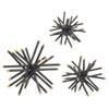 Benjara BM285282 11 8 & 6 in. Table Top Decorative Abstract Statuettes Black Gold - Set of 3 view 1