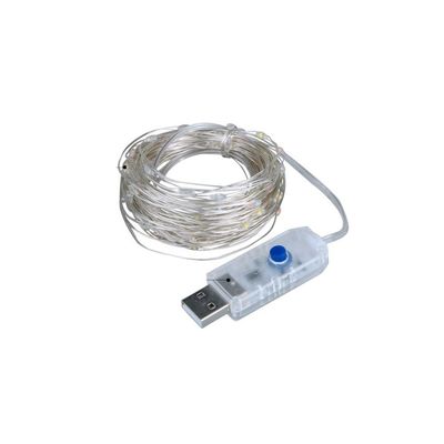 AGIPS LED Decoration Accessories 10M Led Decoracion USB LED Christmas String Light 5V RGBW Copper Wire String Holiday Indoor Lights 8 Modes Xmas Tree Luces Outdoor/Indoor (Color : White)