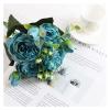 1 Bundle Silk Peony Bouquet Home Decoration Wedding Party Scrapbook Fake Plants DIY Pompons Artificial Roses Flowers Fake Flowers(Blue) view 1