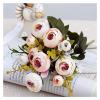 10 Heads/1 Bundle Silk Tea Roses Bride Bouquet for Christmas Home Wedding New Year Fake Plants Artificial Flowers Fake Flowers(Light Pink) view 1