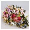 10 Heads/1 Bundle Silk Tea Roses Bride Bouquet for Christmas Home Wedding New Year Fake Plants Artificial Flowers Fake Flowers(Light Pink) view 2