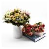 10 Heads/1 Bundle Silk Tea Roses Bride Bouquet for Christmas Home Wedding New Year Fake Plants Artificial Flowers Fake Flowers(Light Pink) view 4