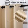 GZQIAWY Eyelet Curtain,Opaque 75%-95% Blackout Thermal Curtain,Cold and Heat Insulation Decorative Curtain Heat Protection Curtain Winter Summer (Width x Height) W133.8 x H94.48in Beige 1PCS view 2