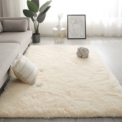 Wlian Super Soft Shaggy Rugs Fluffy Carpets for Bedroom - Washable Fuzzy Area Rugs Anti-Slip for Bedroom Living Room Kids Room Girls Nursery Home Decor, 4.6x6.6 Feet, Off-White