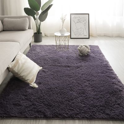 Wlian Super Soft Shaggy Rugs Fluffy Carpets for Bedroom - Washable Fuzzy Area Rugs Anti-Slip for Bedroom Living Room Kids Room Girls Nursery Home Decor, 5.3x6.6 Feet, Graypurple