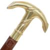 Humaira Nautical Walking Stick, Wood and Brass Anchor Handle, Brown, Decorative Cane for Men view 1