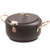Japanese Tempura Deep Fryer Pot 2.3L- Fahrenheit Thermometer, Temperature Resistance Nonstick Coating, Easy Clean up, Heat up Fast, Exquisite Black Oil Fryer, 8.2inch Deep Frying Pot view 1