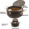 Japanese Tempura Deep Fryer Pot 2.3L- Fahrenheit Thermometer, Temperature Resistance Nonstick Coating, Easy Clean up, Heat up Fast, Exquisite Black Oil Fryer, 8.2inch Deep Frying Pot view 4