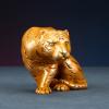 Brass Little Tiger Sculpture,Metal Zodiac Tiger Statue Model Crafts Desktop Ornament Bar Home Living Room Bookshelf Wine Cabinet Decor Accessories view 3
